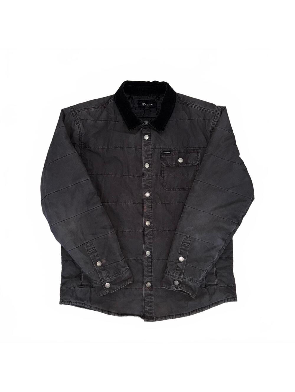 Black Brixton Jacket Quilted Snap Button